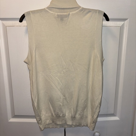 ModCloth Lightweight Sleeveless Sweater Foldable Turtle Neck Ivory XL - Picture 4 of 4